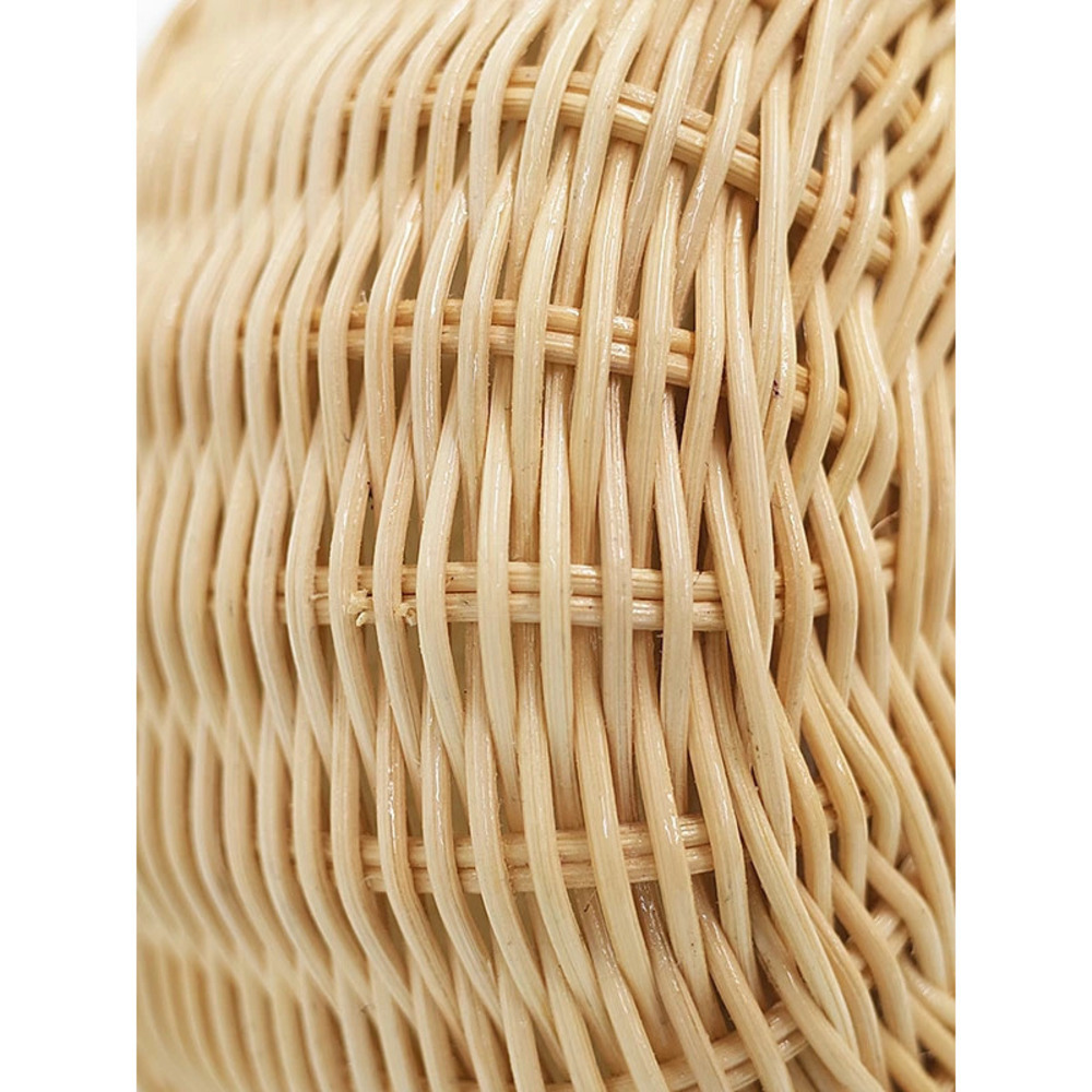 Prada white canvas natural wicker Basket bucket bag leather - Picture 4 of 5